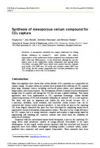 Synthesis of mesoporous cerium compound for CO2 capture