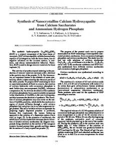 Synthesis of Nanocrystalline Calcium