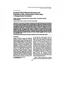 Synthesis of Novel Piperonal Derivatives and Evaluation of their ...