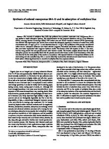 Synthesis of ordered mesoporous SBA-15 and its ... - Springer Link