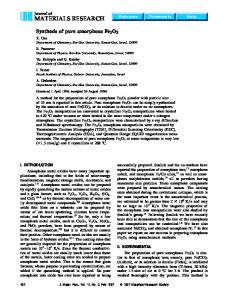 Synthesis of pure amorphous Fe2O3