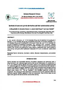 Synthesis of some new pyrrole derivatives and their antimicrobial ...