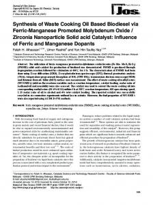 Synthesis of Waste Cooking Oil Based Biodiesel via Ferric ... - jlc.jst.go.jp