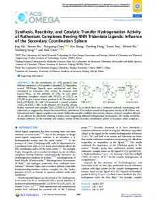 Synthesis, Reactivity, and Catalytic Transfer ... - ACS Publications