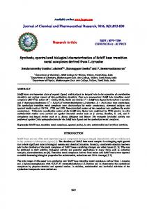 Synthesis, spectral and biological characterization of Schiff base ...