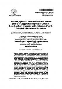 Synthesis, Spectral Characterization and Biocidal