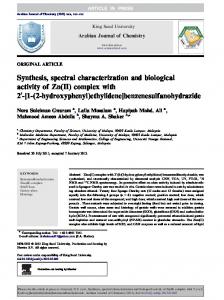 Synthesis, spectral characterization and biological