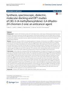 Synthesis, spectroscopic, dielectric, molecular docking and DFT ...