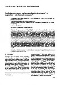 Synthesis, spectroscopy and supramolecular structures of ... - CiteSeerX