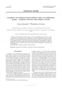 synthesis, structure, and catalytic