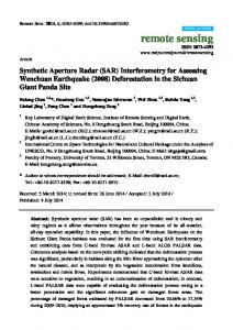 Synthetic Aperture Radar (SAR) - MDPI