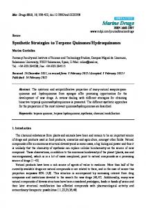 Synthetic Strategies to Terpene Quinones/Hydroquinones - CiteSeerX