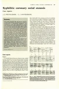 Syphilitic coronary ostial stenosis - Semantic Scholar