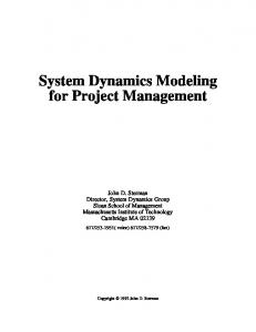 System Dynamics Modeling for Project Management