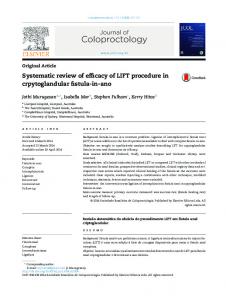 Systematic review of efficacy of LIFT procedure in