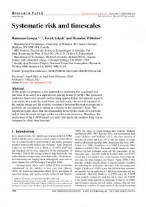 Systematic risk and timescales - CiteSeerX