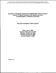 Systemic Hypothermia Protocol - NICHD