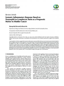 Systemic Inflammatory Response Based on Neutrophil-to-Lymphocyte ...