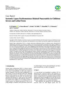Systemic Lupus Erythematosus-Related Pancreatitis in Children