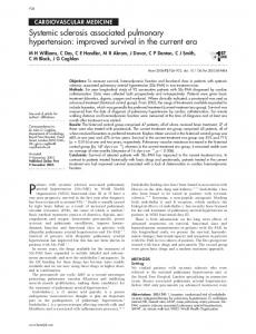 Systemic sclerosis associated pulmonary hypertension: improved ...