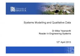 Systems Modelling and Qualitative Data - Modelling on the Move