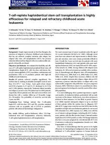 T-cell-replete haploidentical stem cell ... - Wiley Online Library