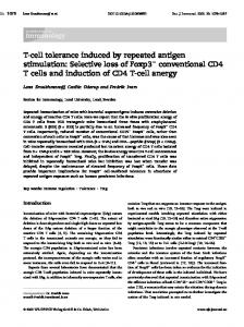 T-cell tolerance induced by repeated antigen ... - Wiley Online Library