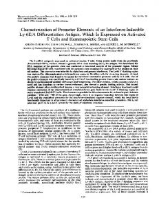 T Cells and Hematopoietic Stem Cells - Molecular and Cellular Biology