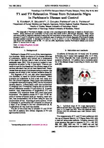 T1 and T2 Relaxation Times from Substantia Nigra in Parkinson's ...