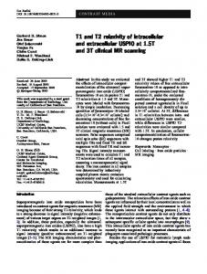 T1 and T2 relaxivity of intracellular and extracellular ...