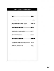 TABLE OF CONTENTS