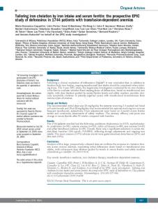 Tailoring iron chelation by iron intake and serum ferritin: the ...