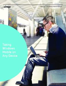 Taking Windows Mobile on Any Device