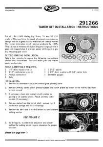 TAMER KIT INSTALLATION INSTRUCTIONS