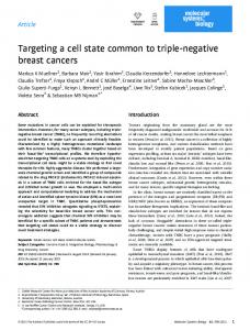 Targeting a cell state common to triplenegative ... - Wiley Online Library