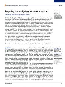 Targeting the Hedgehog pathway in cancer