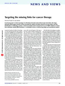 Targeting the missing links for cancer therapy - Nature