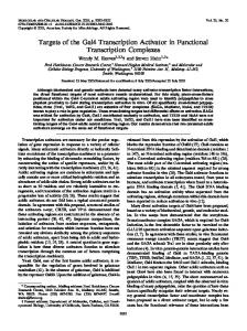 Targets of the Gal4 Transcription Activator in Functional Transcription ...