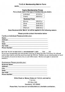 T.A.S.A. Membership Form