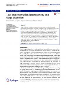 Task implementation heterogeneity and wage dispersion