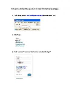 Tata cara membuat tulisan di blog. - Universitas Esa Unggul