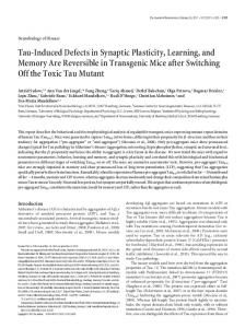 Tau-Induced Defects in Synaptic Plasticity