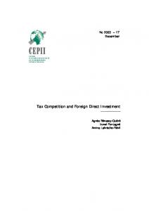 Tax Competition and Foreign Direct Investment - CEPII