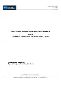 tax systems and tax reforms in latin america - Cepal