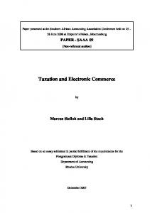 Taxation and Electronic Commerce