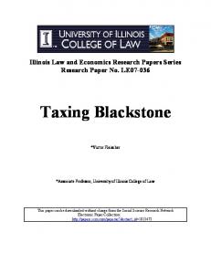 Taxing Blackstone - MLP Association