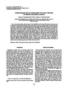 taxodiaceous pollen cones from the early tertiary of british columbia ...