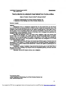 Taxol production by endophytic fungi isolated from ...