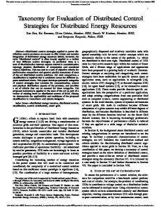 Taxonomy for Evaluation of Distributed Control ...