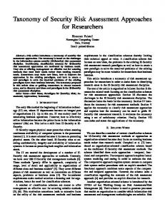 Taxonomy of Security Risk Assessment ... - Semantic Scholar